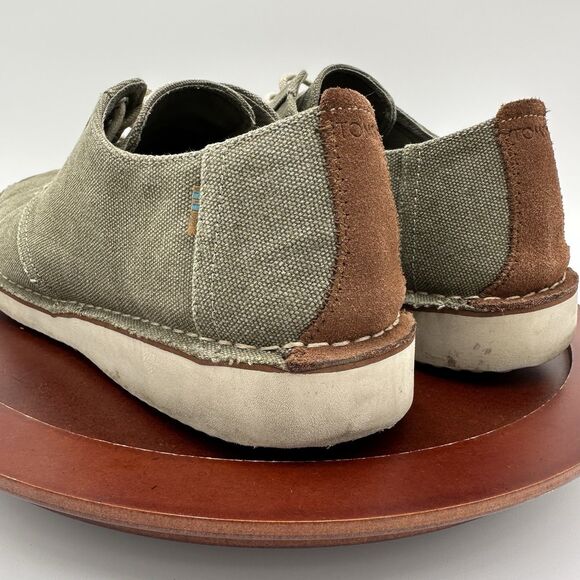 TOMS Preston Canvas Shoes  Men\'s 10.5 Laces Khaki Green Casual Everyday School main image 13